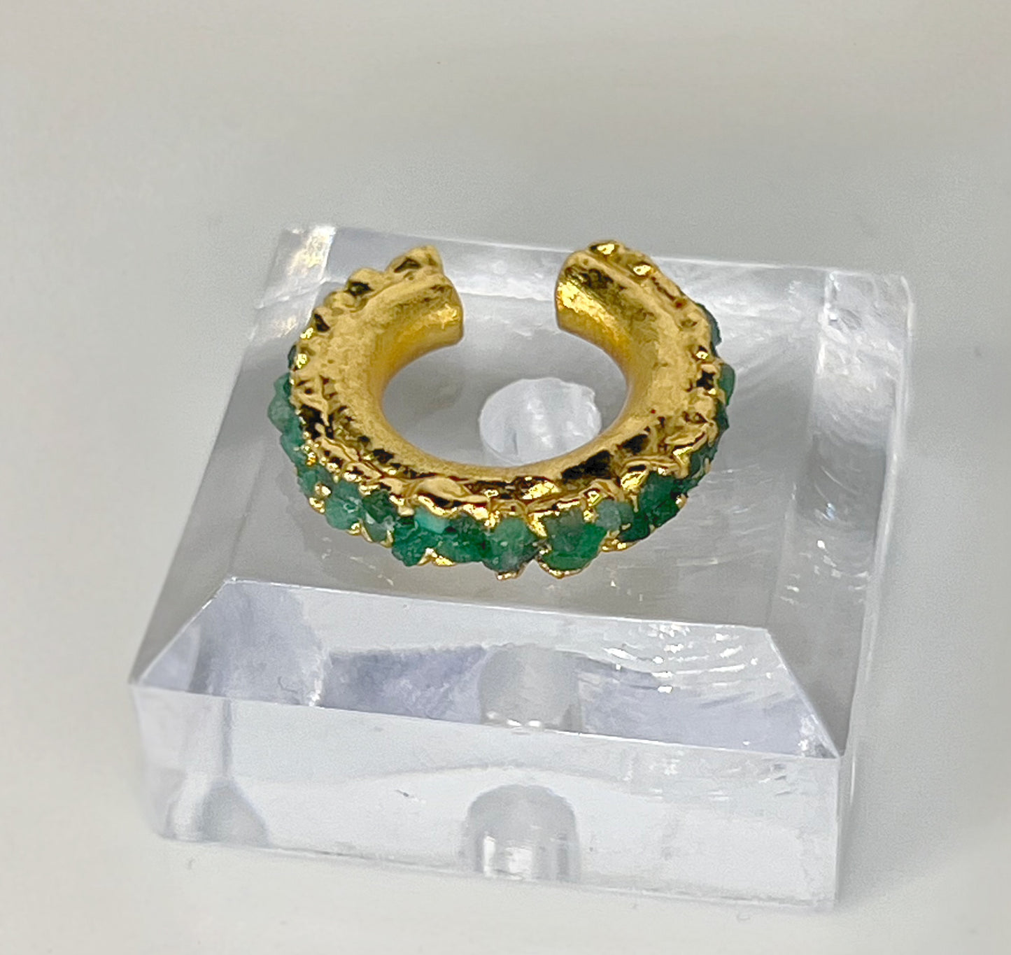 Retro Ear Cuff Emerald