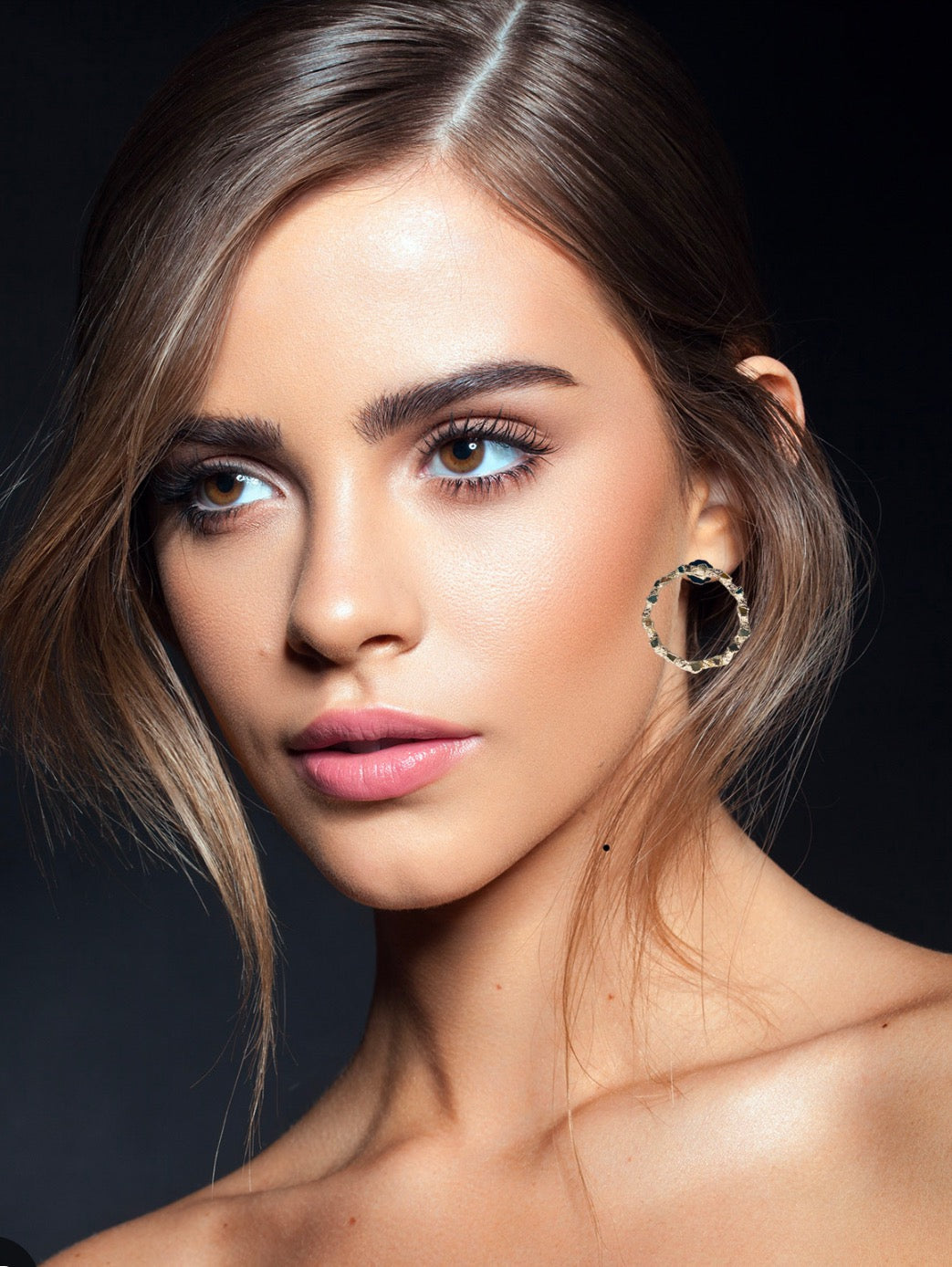 Blue and gray natural morganite earrings