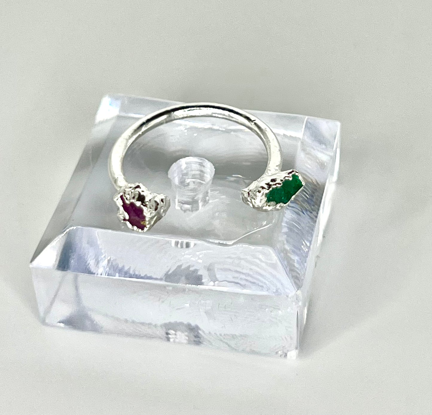 Adjustable Halo Ring Silver