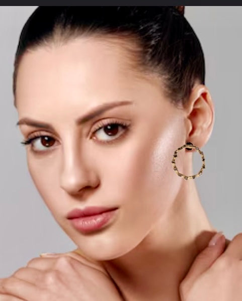 Circle natural morganite earrings