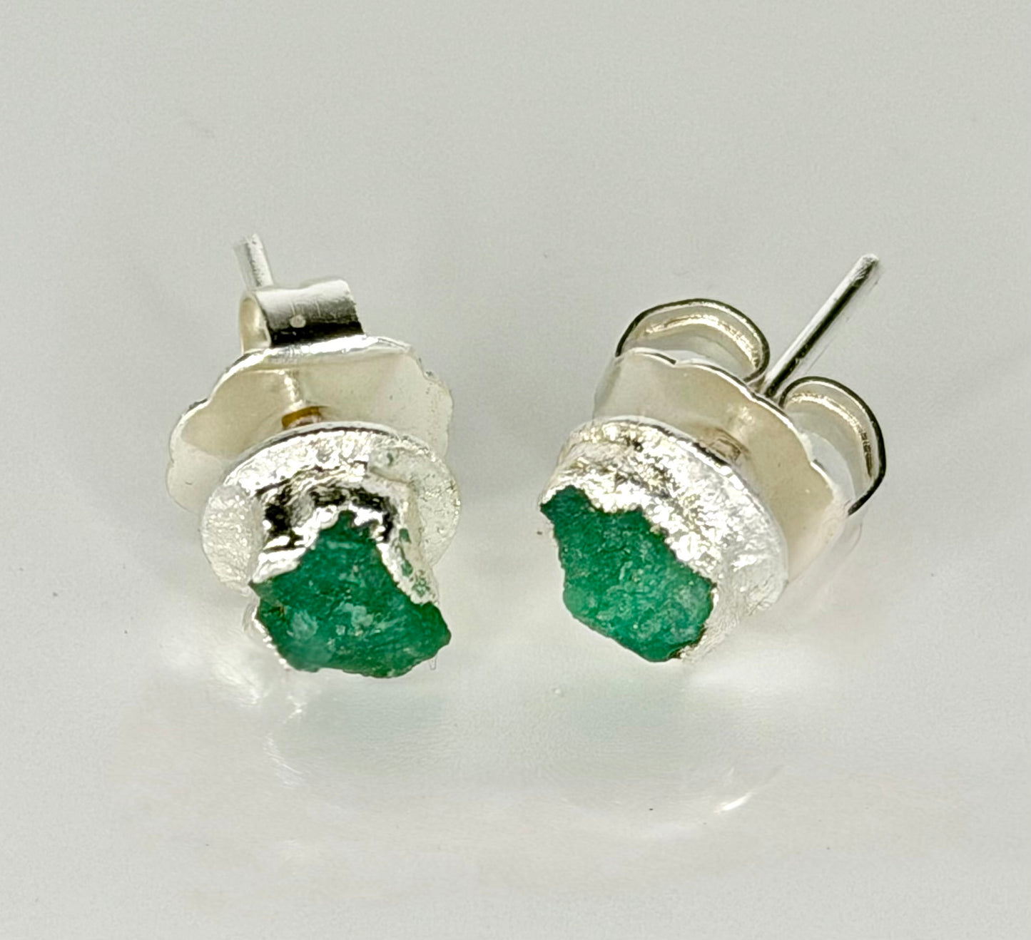 My Studs Emerald Silver