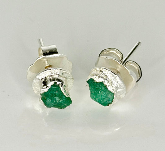 My Studs Emerald Silver