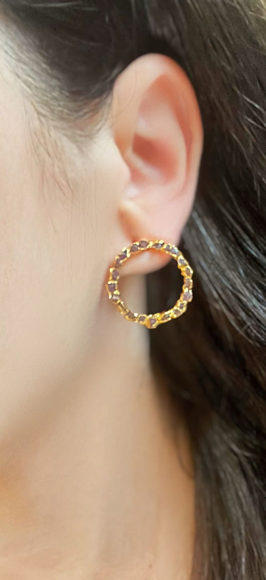 Full Moon Earrings Rubies