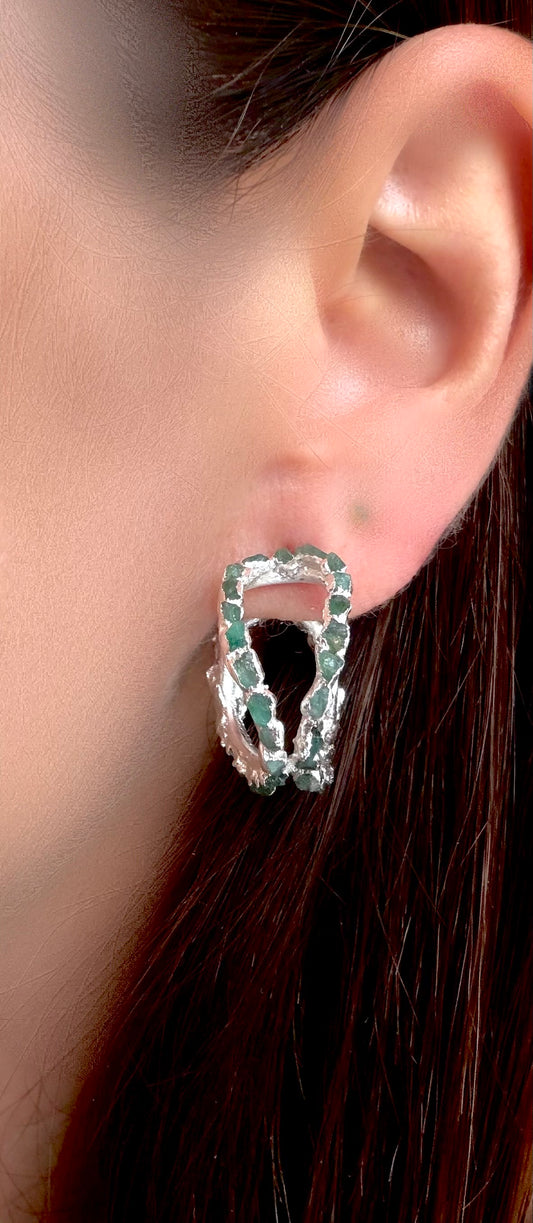 Selva Emerald Hoops
