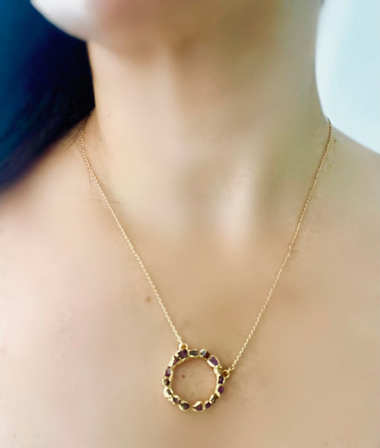 Full Moon Necklace Ruby