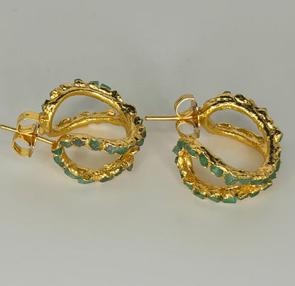Selva Emerald Hoops