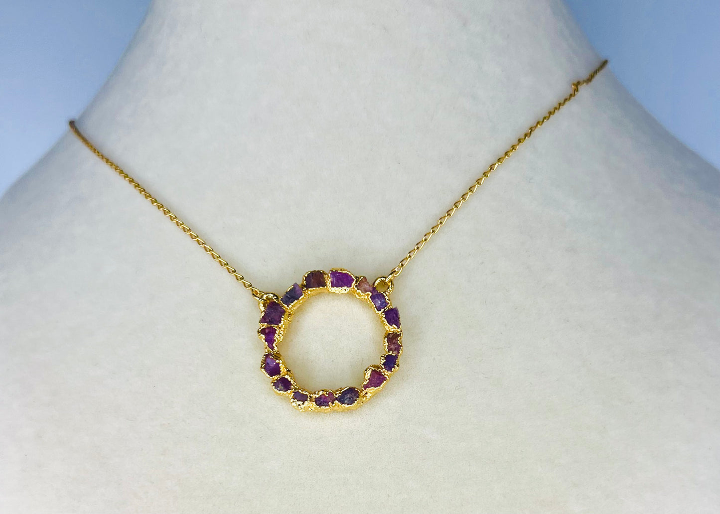 Full Moon Necklace Ruby