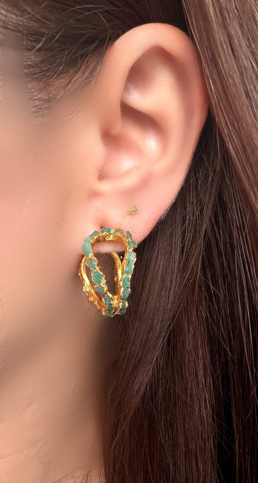 Selva Emerald Hoops