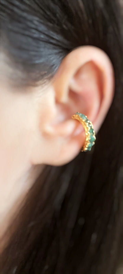 Retro Ear Cuff Emerald
