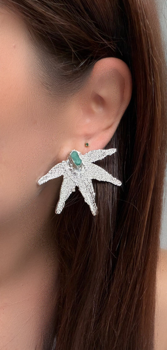 La Flor Spike Earrings Silver