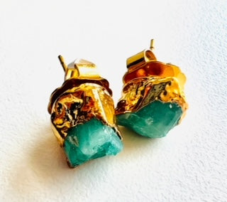 Emerald stud earrings